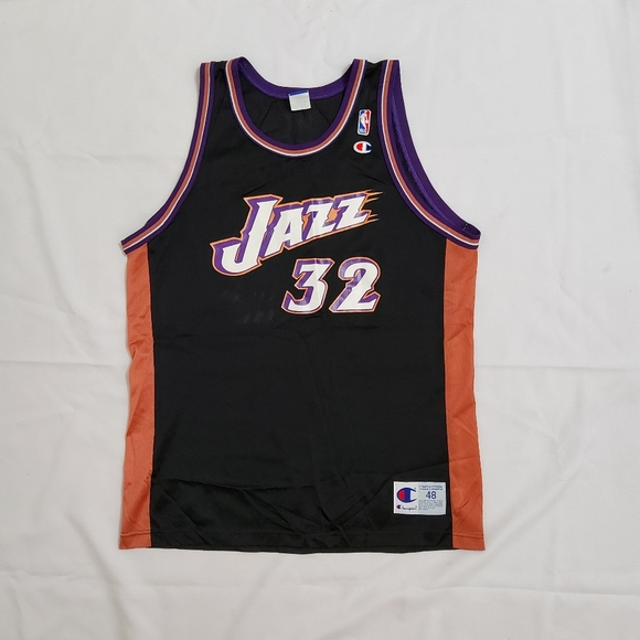 UTAH JAZZ BASKETBALL SHIRT JERSEY CHAMPION NBA SIZE 48 MEN BLACK - Picture 3 of 9